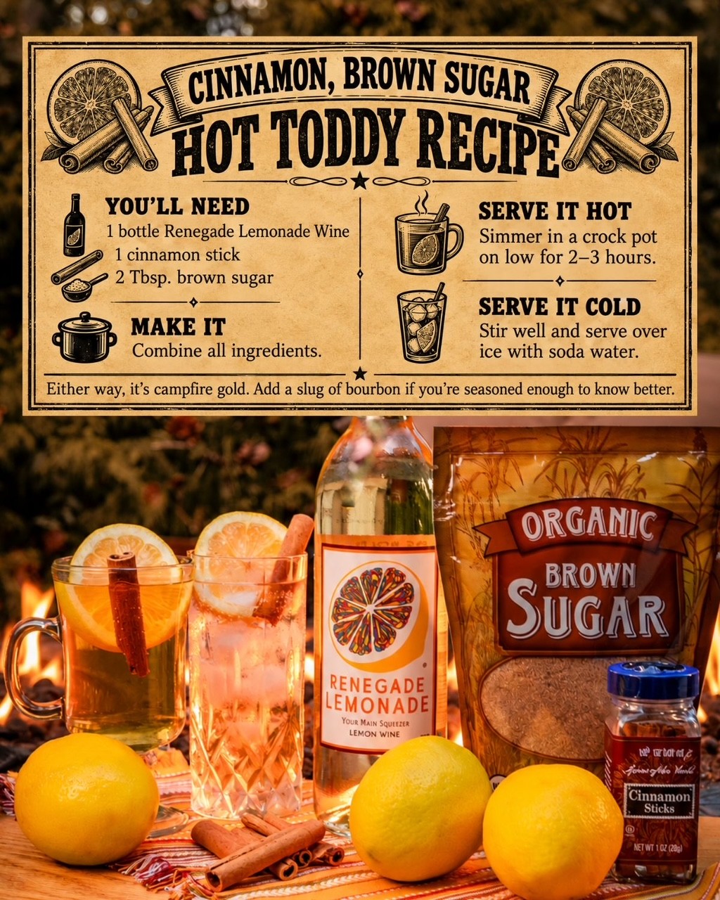 Cinnamon Brown Sugar Hot Toddy Recipe with Renegade Lemonade